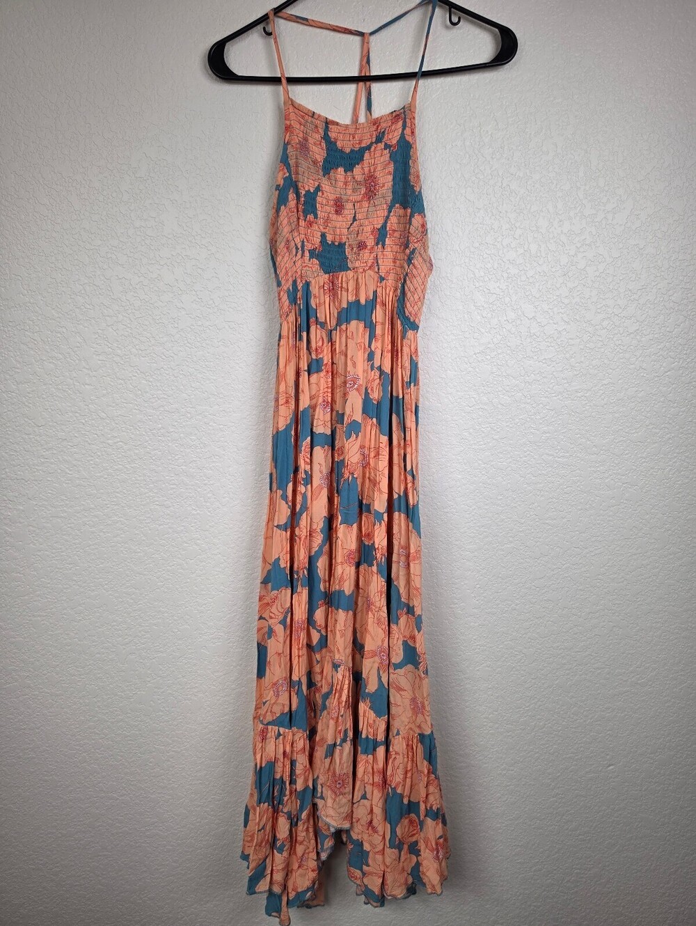 Free People Floral Midi Dress Blue Peach [COPY]